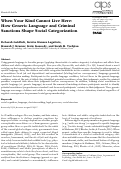 Cover page: When Your Kind Cannot Live Here: How Generic Language and Criminal Sanctions Shape Social Categorization