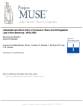 Cover page: Liberalism and the Limits of Inclusion: Racialized Preferences in Immigration Laws of the Americas, 1850-2000