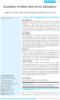 Cover page: Readability of Online Materials for Rhinoplasty.