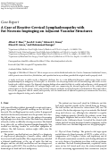 Cover page: A Case of Reactive Cervical Lymphadenopathy with Fat Necrosis Impinging on Adjacent Vascular Structures.