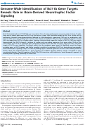 Cover page: Genome-Wide Identification of Bcl11b Gene Targets Reveals Role in Brain-Derived Neurotrophic Factor Signaling