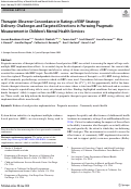 Cover page: Therapist-Observer Concordance in Ratings of EBP Strategy Delivery: Challenges and Targeted Directions in Pursuing Pragmatic Measurement in Children’s Mental Health Services