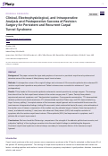 Cover page: Clinical, Electrophysiological, and Intraoperative Analysis and Postoperative Success of Revision Surgery for Persistent and Recurrent Carpal Tunnel Syndrome.