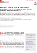 Cover page: Replication-Competent NYVAC-KC Yields Improved Immunogenicity to HIV-1 Antigens in Rhesus Macaques Compared to Nonreplicating NYVAC.