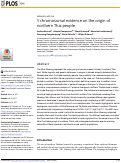 Cover page: Y chromosomal evidence on the origin of northern Thai people