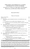 Cover page: Creating a Roadmap to a LGBTQ Affirmative Action Scheme: An Article on Parallel Histories, the Diversity Rational, and Escaping Strict Scrutiny