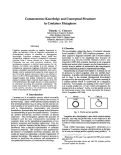 Cover page: Commonsense Knowledge and Conceptual Structure in Container Metaphors