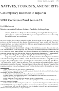 Cover page: Natives, Tourists, and Spirits: Contemporary Existences in Rapa Nui