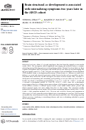 Cover page: Brain structural co-development is associated with internalizing symptoms two years later in the ABCD cohort