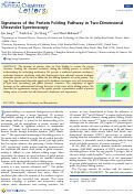 Cover page: Signatures of the Protein Folding Pathway in Two-Dimensional Ultraviolet Spectroscopy