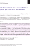 Cover page: Left atrial volume and cardiovascular outcomes in systolic heart failure: effect of antithrombotic treatment