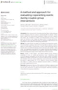 Cover page: A method and approach for evaluating coparenting events during couples group interventions.