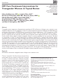 Cover page: HIV Care Continuum Interventions for Transgender Women: A Topical Review.