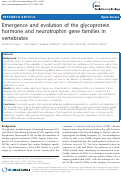 Cover page: Emergence and evolution of the glycoprotein hormone and neurotrophin gene families in vertebrates.