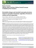 Cover page: Extractable nitrogen and microbial community structure respond to grassland restoration regardless of historical context and soil composition