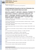 Cover page: A multi-stakeholder perspective on the use of alternative test strategies for nanomaterial safety assessment.