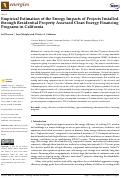 Cover page: Empirical Estimation of the Energy Impacts of Projects Installed through Residential Property Assessed Clean Energy Financing Programs in California