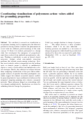 Cover page: Coordinating visualizations of polysemous action: values added for grounding proportion