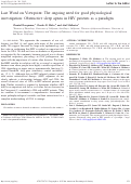 Cover page: Last Word on Viewpoint: The ongoing need for good physiological investigation: Obstructive sleep apnea in HIV patients as a paradigm