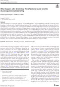 Cover page: What happens after debriefing? The effectiveness and benefits of postexperimental debriefing