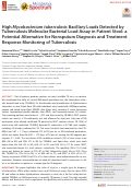 Cover page: High Mycobacterium tuberculosis Bacillary Loads Detected by Tuberculosis Molecular Bacterial Load Assay in Patient Stool: a Potential Alternative for Nonsputum Diagnosis and Treatment Response Monitoring of Tuberculosis