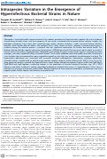 Cover page: Intraspecies Variation in the Emergence of Hyperinfectious Bacterial Strains in Nature