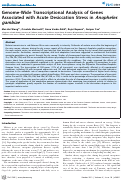 Cover page: Genome-Wide Transcriptional Analysis of Genes Associated with Acute Desiccation Stress in Anopheles gambiae