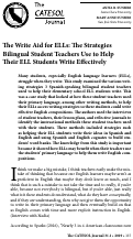 Cover page: The Write Aid for ELLs: The Strategies Bilingual Student Teachers Use to Help Their ELL Students Write Effectively