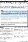 Cover page: Systematic Identification and Characterization of Novel Human Skin-Associated Genes Encoding Membrane and Secreted Proteins