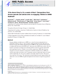 Cover page: If he doesnt buy in, its a waste of time: Perspectives from diverse parents and adolescents on engaging children in ADHD treatment.