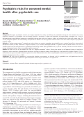 Cover page: Psychiatric risks for worsened mental health after psychedelic use.