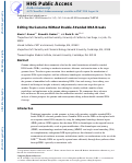 Cover page: Editing the Genome Without Double-Stranded DNA Breaks