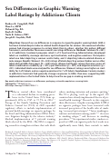 Cover page: Sex Differences in Graphic Warning Label Ratings by Addictions Clients