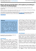 Cover page: Blastic plasmacytoid dendritic cell neoplasm presenting as violaceous forehead plaque