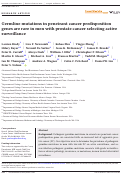 Cover page: Germline mutations in penetrant cancer predisposition genes are rare in men with prostate cancer selecting active surveillance