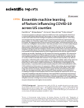 Cover page: Ensemble machine learning of factors influencing COVID-19 across US counties