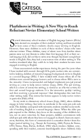 Cover page: Playfulness in Writing: A New Way to Reach Reluctant Novice Elementary School Writers