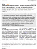 Cover page: Altered behavior, brain structure, and neurometabolites in a rat model of autism-specific maternal autoantibody exposure