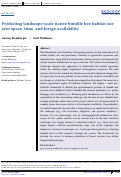 Cover page: Predicting landscape-scale native bumble bee habitat use over space, time, and forage availability.