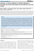 Cover page: Variation in Genes Related to Cochlear Biology Is Strongly Associated with Adult-Onset Deafness in Border Collies