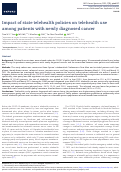 Cover page: Impact of state telehealth policies on telehealth use among patients with newly diagnosed cancer.