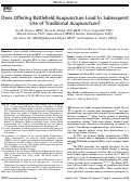 Cover page: Does Offering Battlefield Acupuncture Lead to Subsequent Use of Traditional Acupuncture?