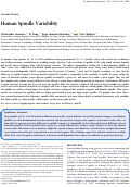 Cover page: Human Spindle Variability.