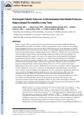 Cover page: Prolonged febrile seizures in the immature rat model enhance hippocampal excitability long term