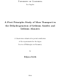 Cover page: A First Principles Study of Mass Transport in the Dehydrogenation of Lithium Amides and Lithium Alanates