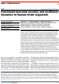 Cover page: Functional neuronal circuitry and oscillatory dynamics in human brain organoids