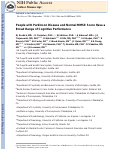 Cover page: People with Parkinson's disease and normal MMSE score have a broad range of cognitive performance.