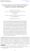 Cover page: ADAPTIVE METHODS FOR STOCHASTIC DIFFERENTIAL EQUATIONS VIA NATURAL EMBEDDINGS AND REJECTION SAMPLING WITH MEMORY.