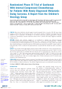 Cover page: Randomized Phase III Trial of Ganitumab With Interval-Compressed Chemotherapy for Patients With Newly Diagnosed Metastatic Ewing Sarcoma: A Report From the Childrens Oncology Group.