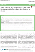 Cover page: Transcriptome of the Caribbean stony coral Porites astreoides from three developmental stages